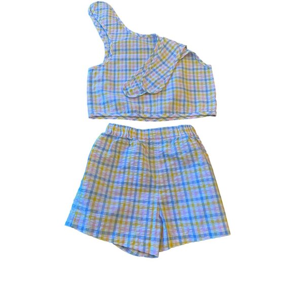 Florence Eiseman Girls Plaid Top & Shorts Set Vintage 80s Size 6X - Picture 5 of 5